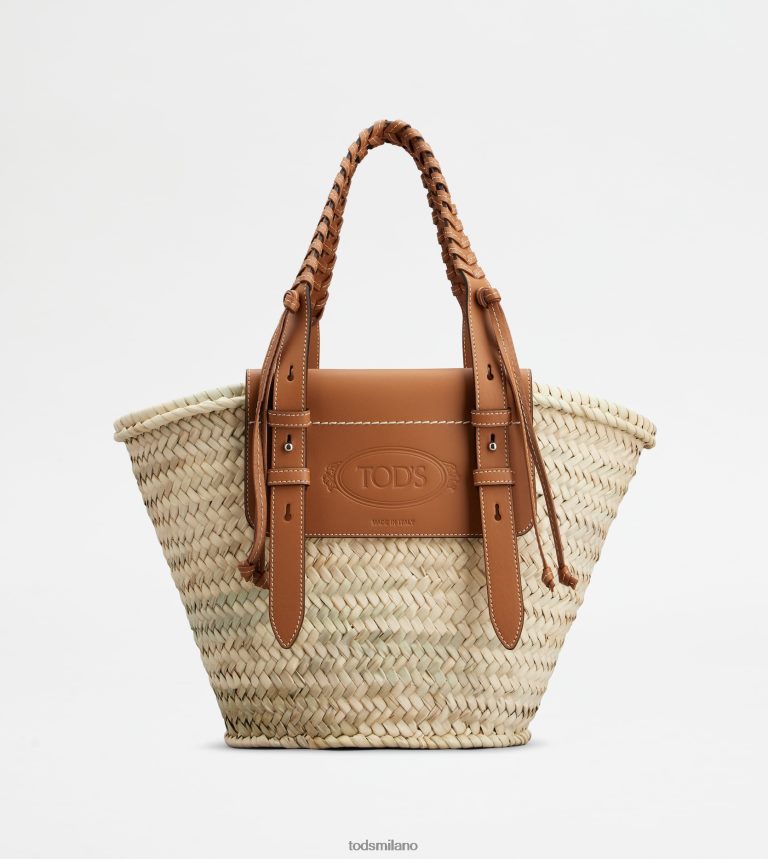 donnemarrone Tod's borsa shopping in paglia e pelle media P66X8B292