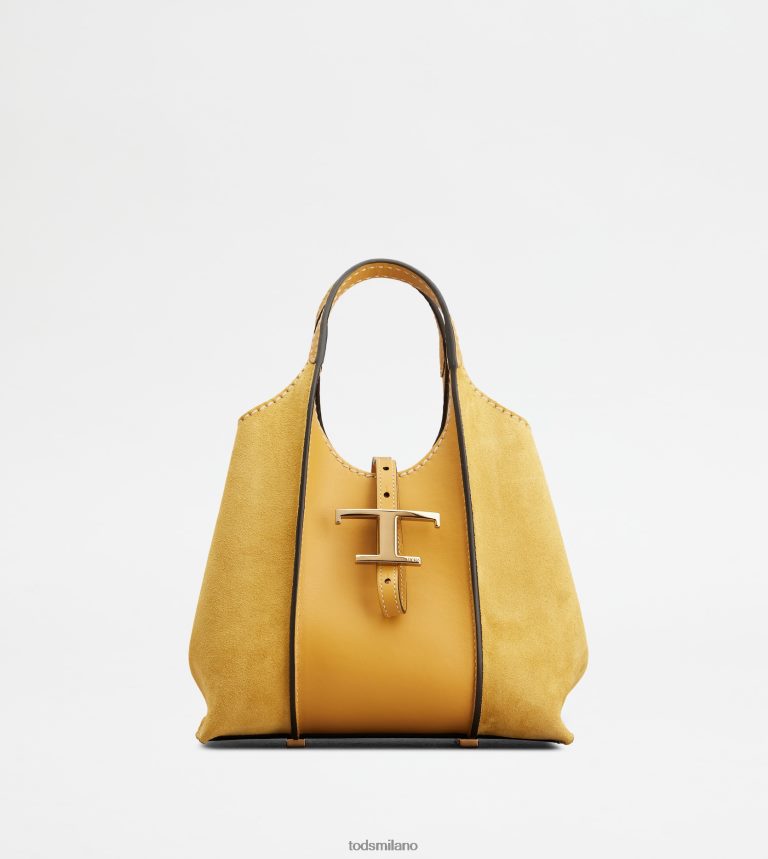 donnegiallo Tod's t Intramontabile borsa shopping in pelle liscia e pelle scamosciata mini P66X8B343