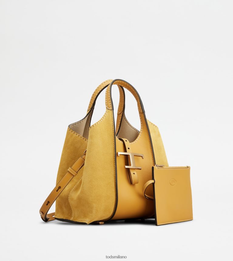 donnegiallo Tod's t Intramontabile borsa shopping in pelle liscia e pelle scamosciata mini P66X8B343