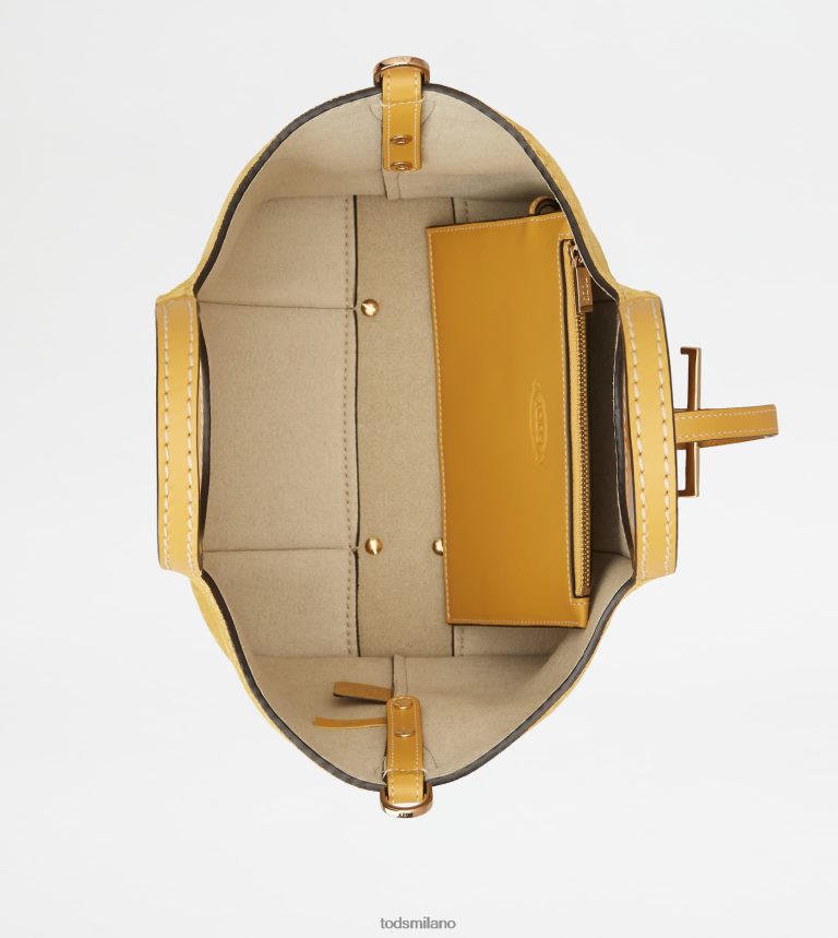 donnegiallo Tod's t Intramontabile borsa shopping in pelle liscia e pelle scamosciata mini P66X8B343