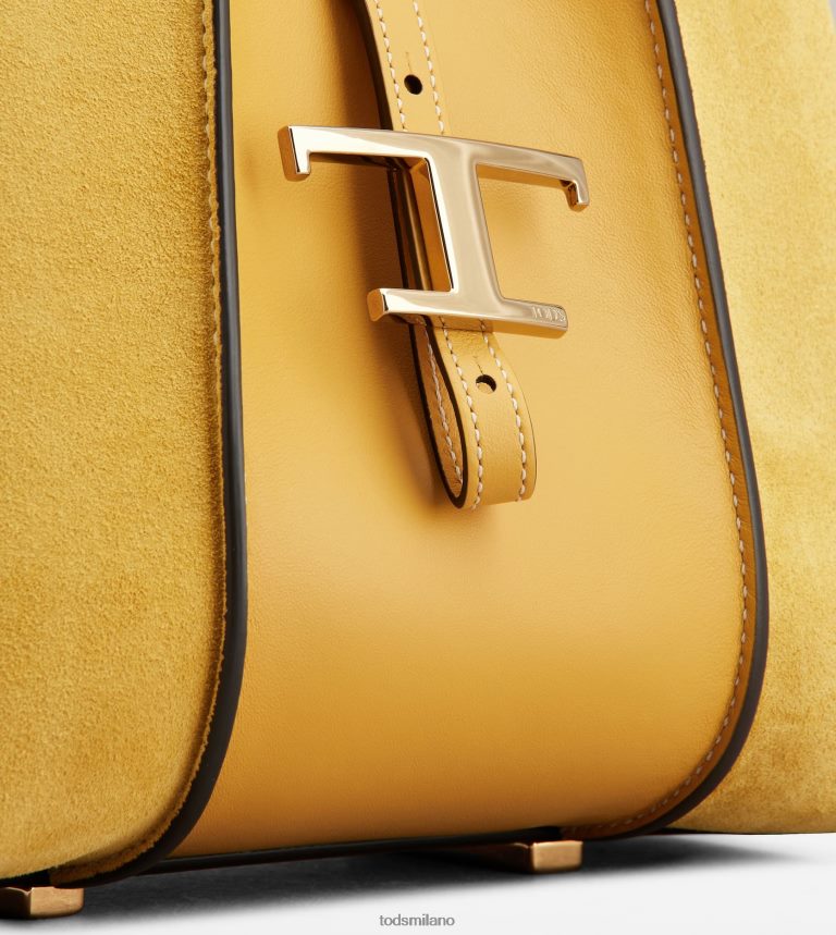 donnegiallo Tod's t Intramontabile borsa shopping in pelle liscia e pelle scamosciata mini P66X8B343