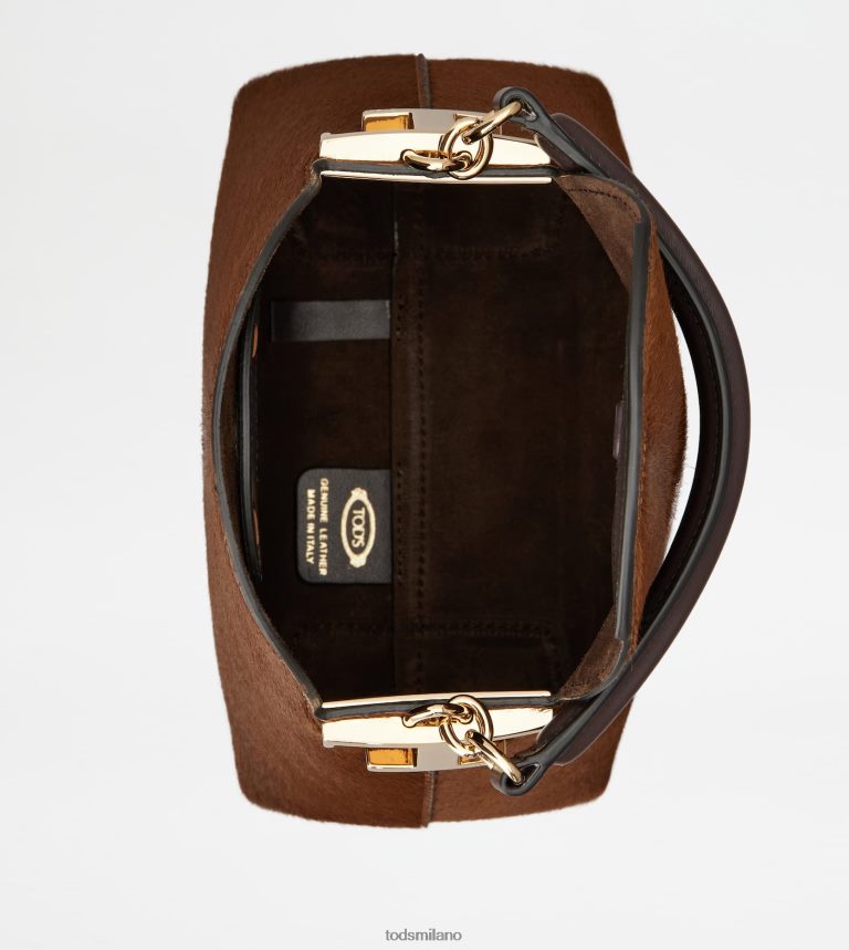 donnemarrone Tod's borsa messenger tote t case in micro pelle effetto cavallino P66X8B352