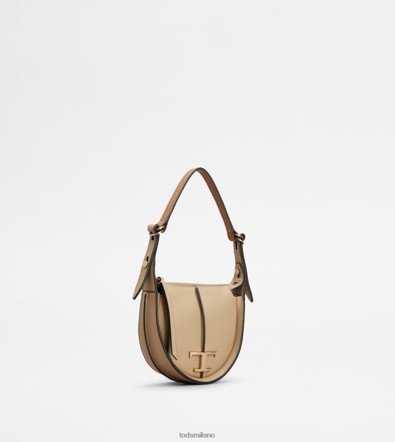 donnebeige Tod's t intramontabile borsa hobo in micropelle P66X8B466