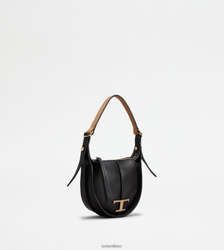 donnenero Tod's t intramontabile borsa hobo in micropelle P66X8B467