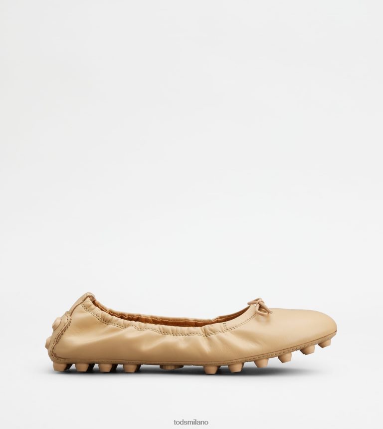 donnebeige Tod's ballerine bubble in pelle P66X8B185