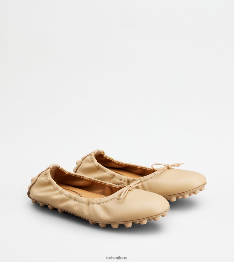 donnebeige Tod's ballerine bubble in pelle P66X8B185