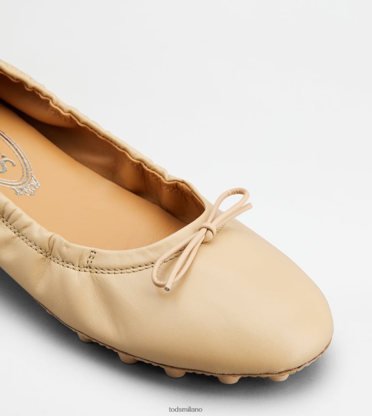 donnebeige Tod's ballerine bubble in pelle P66X8B185