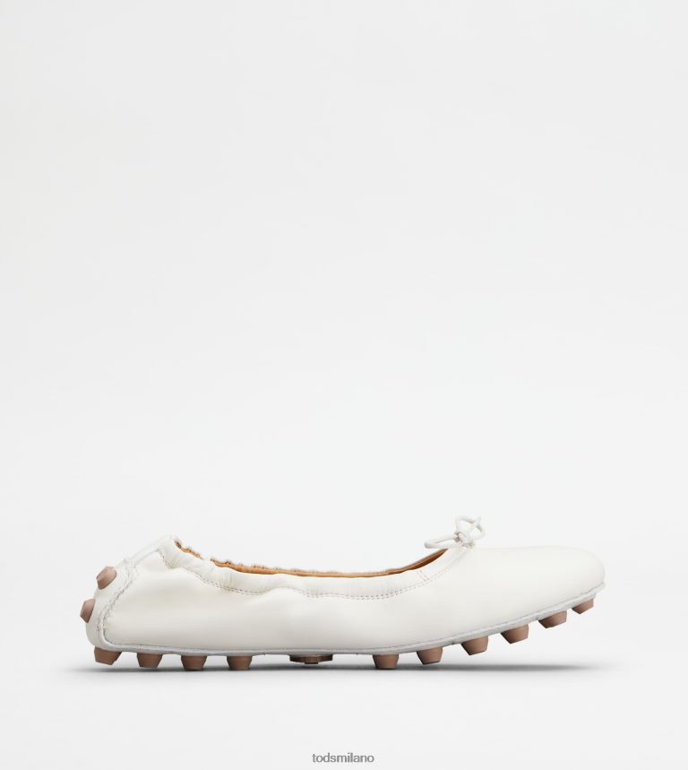 donnebianco/marrone Tod's ballerine bubble in pelle P66X8B190