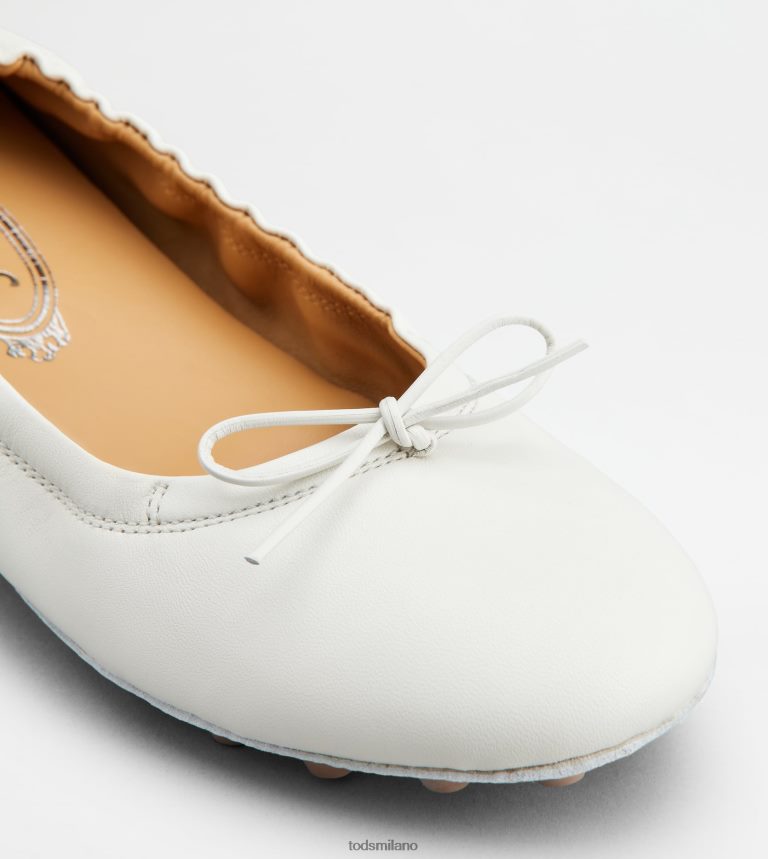 donnebianco/marrone Tod's ballerine bubble in pelle P66X8B190