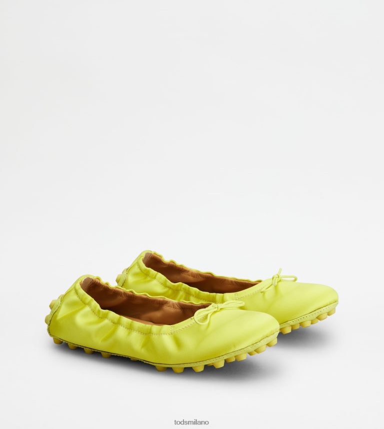 donnegiallo Tod's ballerine bubble in raso e pelle P66X8B193