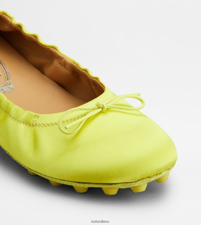 donnegiallo Tod's ballerine bubble in raso e pelle P66X8B193