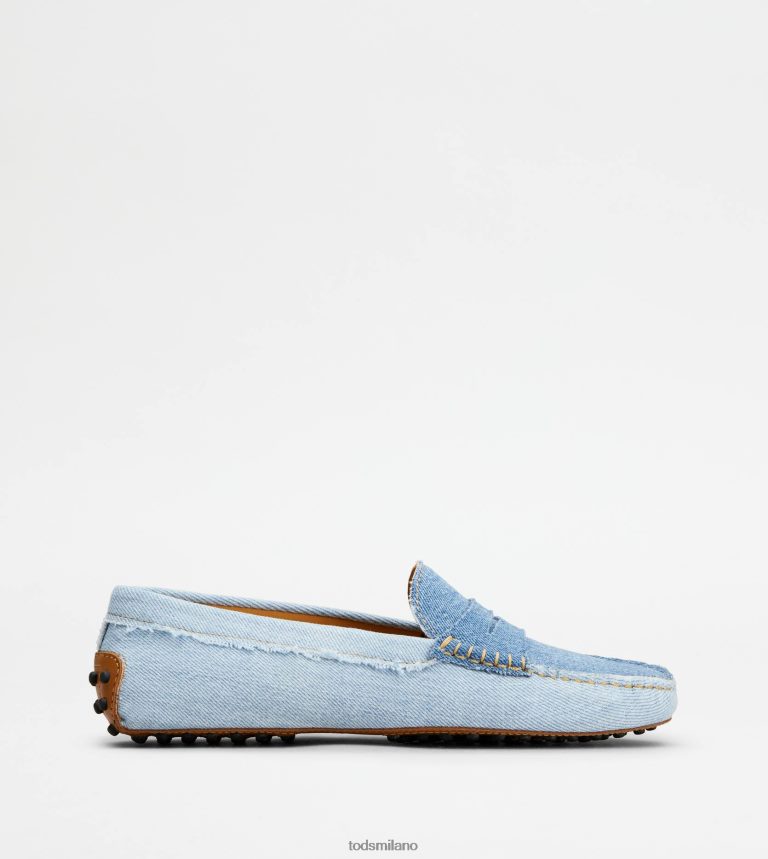 donneazzurro/blu Tod's mocassino gommino in denim P66X8B116