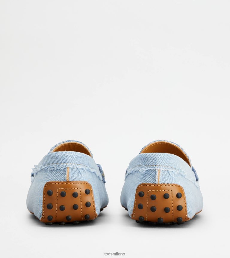 donneazzurro/blu Tod's mocassino gommino in denim P66X8B116