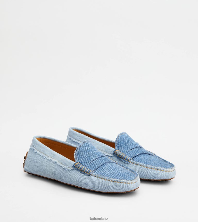 donneazzurro/blu Tod's mocassino gommino in denim P66X8B116