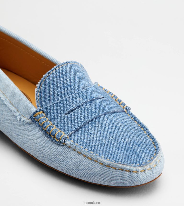 donneazzurro/blu Tod's mocassino gommino in denim P66X8B116