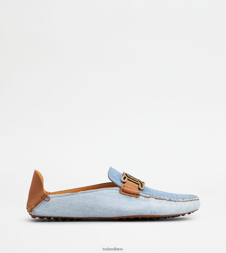 donneazzurro/marrone Tod's sabot gommino in denim e pelle P66X8B75