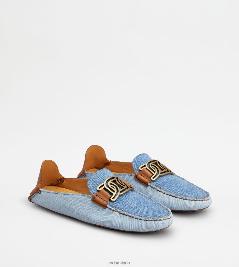 donneazzurro/marrone Tod's sabot gommino in denim e pelle P66X8B75