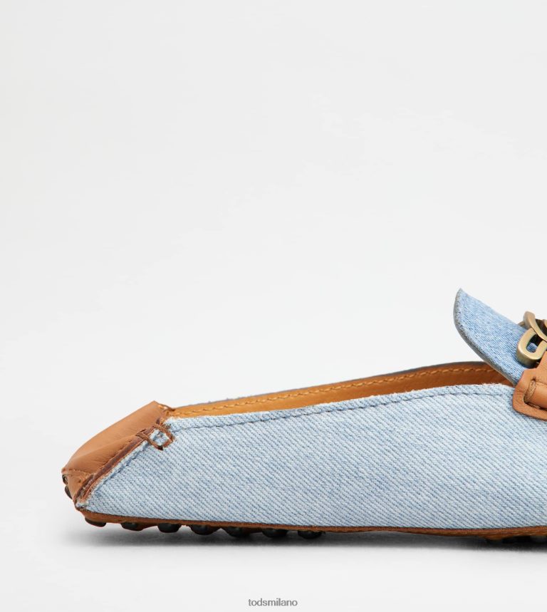 donneazzurro/marrone Tod's sabot gommino in denim e pelle P66X8B75