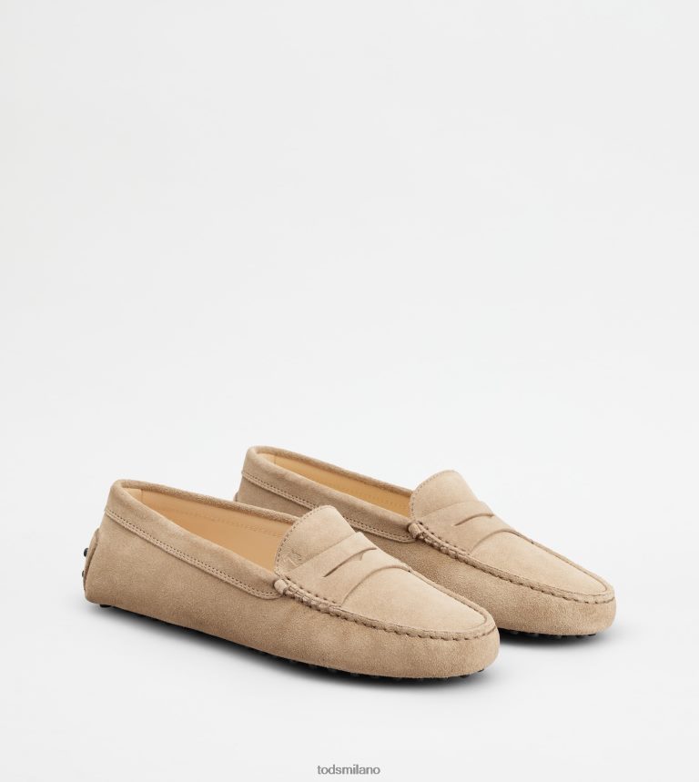 donnebeige Tod's gommino mocassino in pelle scamosciata P66X8B104