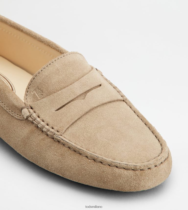 donnebeige Tod's gommino mocassino in pelle scamosciata P66X8B104