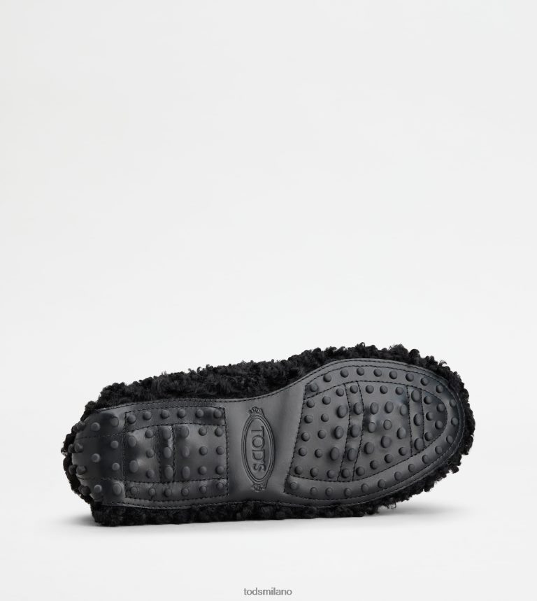 donnenero Tod's mocassino gommino Kate in ecopelliccia e pelle P66X8B115