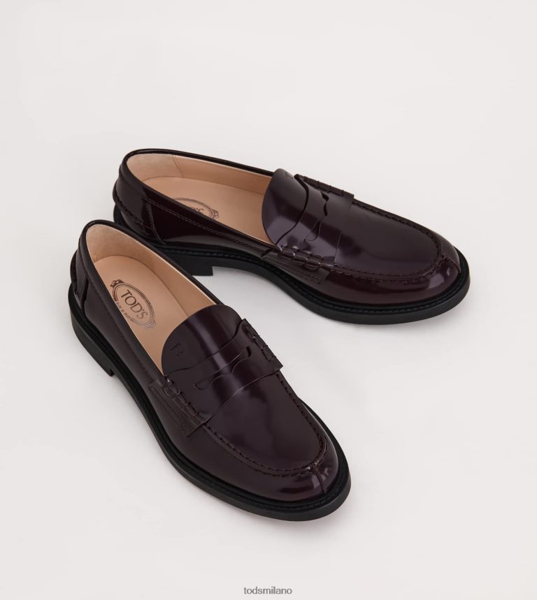 donneBorgogna Tod's mocassini in pelle P66X8B17
