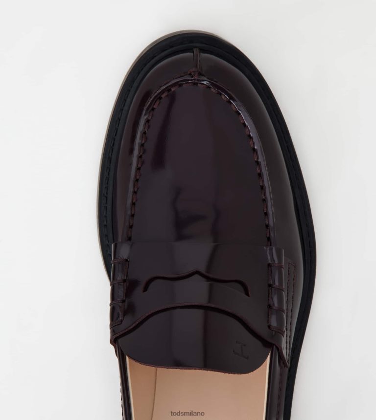 donneBorgogna Tod's mocassini in pelle P66X8B17