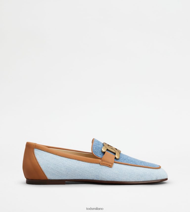 donneazzurro/marrone Tod's mocassini Kate in denim e pelle P66X8B58