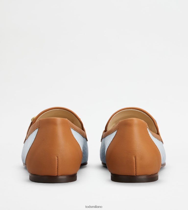 donneazzurro/marrone Tod's mocassini Kate in denim e pelle P66X8B58