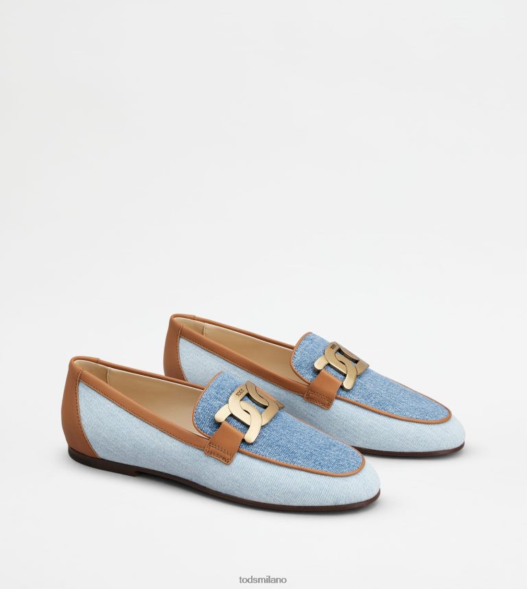 donneazzurro/marrone Tod's mocassini Kate in denim e pelle P66X8B58