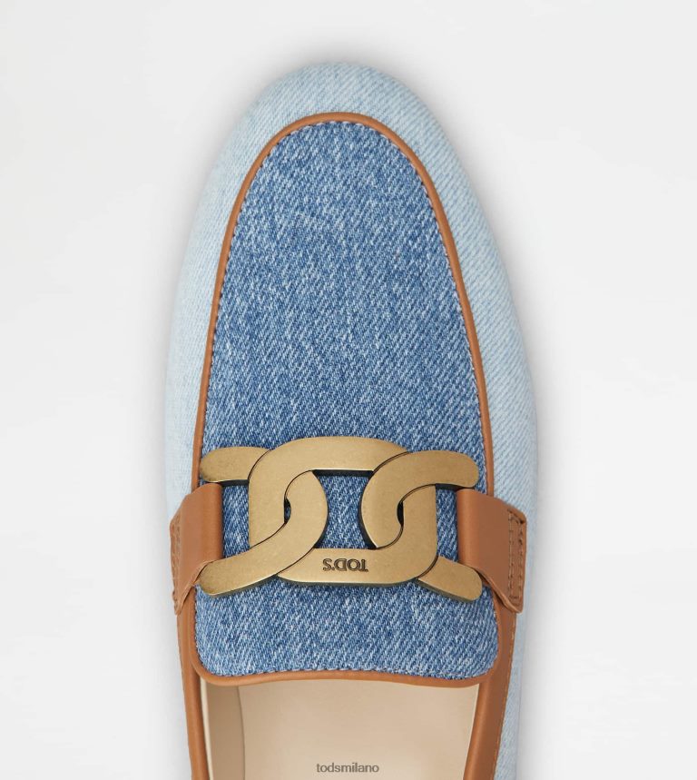 donneazzurro/marrone Tod's mocassini Kate in denim e pelle P66X8B58