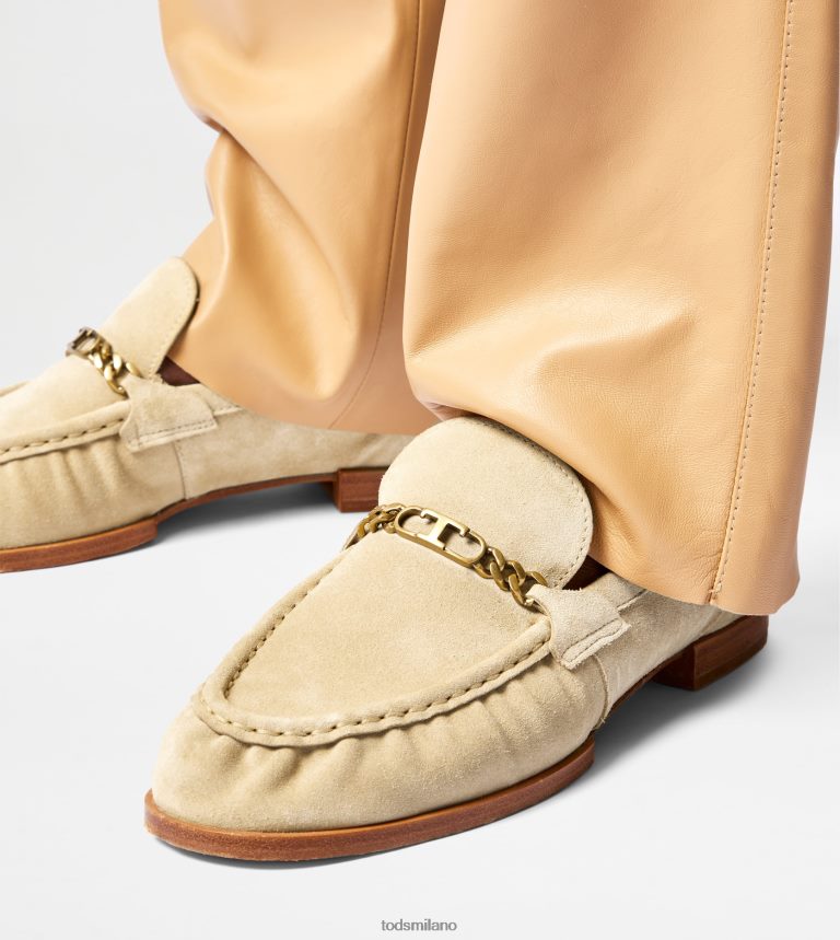 donnebeige Tod's mocassini in pelle scamosciata P66X8B31