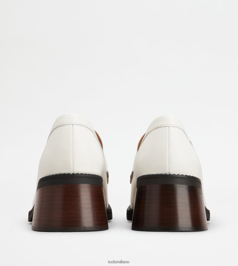 donnebianco Tod's mocassini Kate in pelle con tacco P66X8B2
