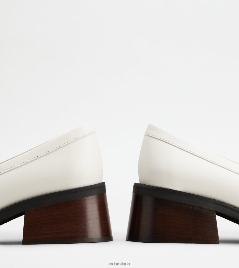 donnebianco Tod's mocassini Kate in pelle con tacco P66X8B2