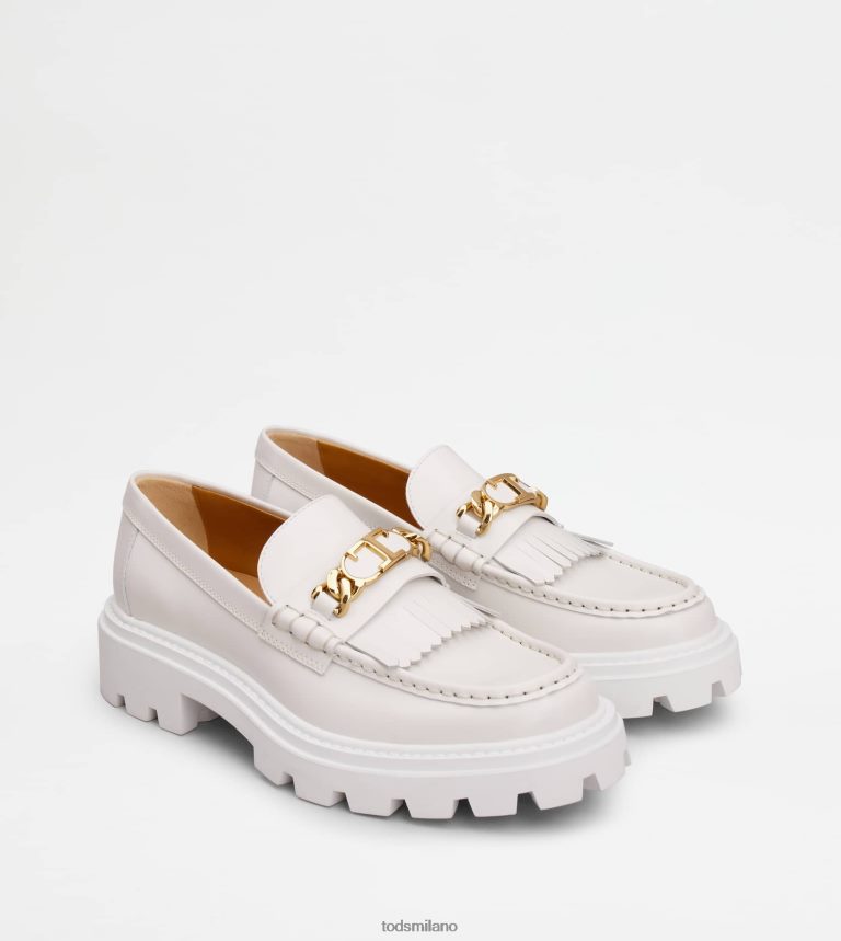 donnebianco Tod's mocassini con frange in pelle P66X8B6