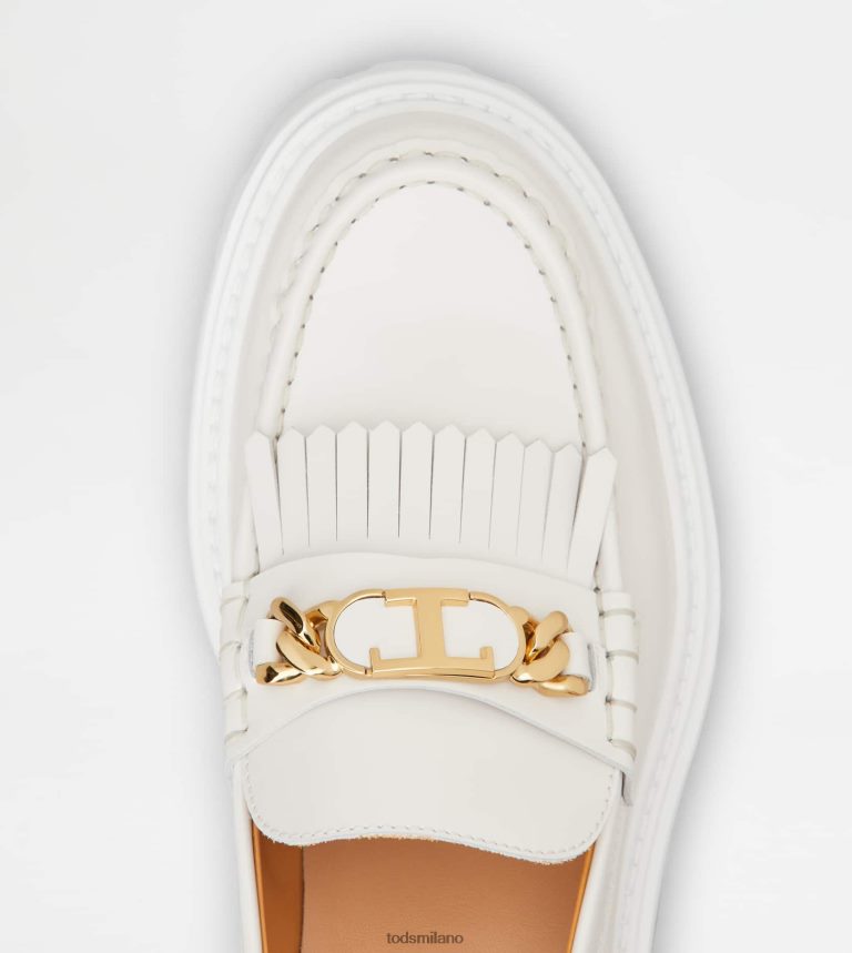 donnebianco Tod's mocassini con frange in pelle P66X8B6