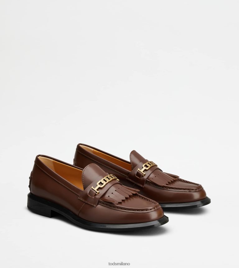 donnemarrone Tod's mocassini in pelle con frange P66X8B39