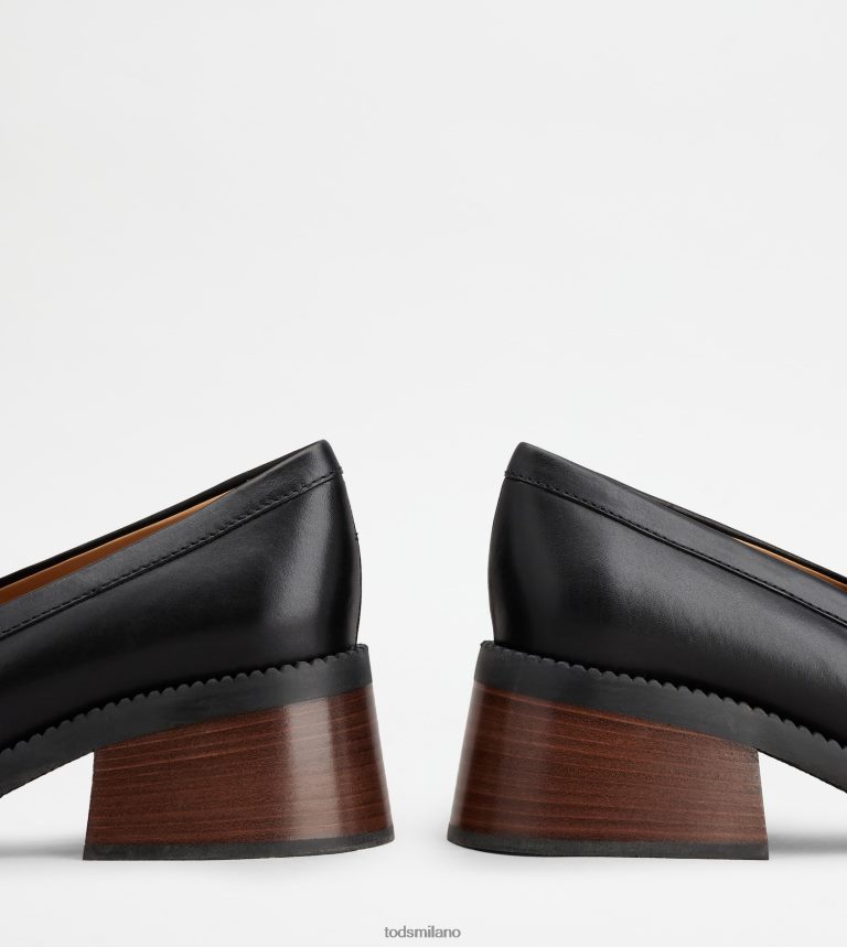 donnenero Tod's mocassini Kate in pelle con tacco P66X8B1