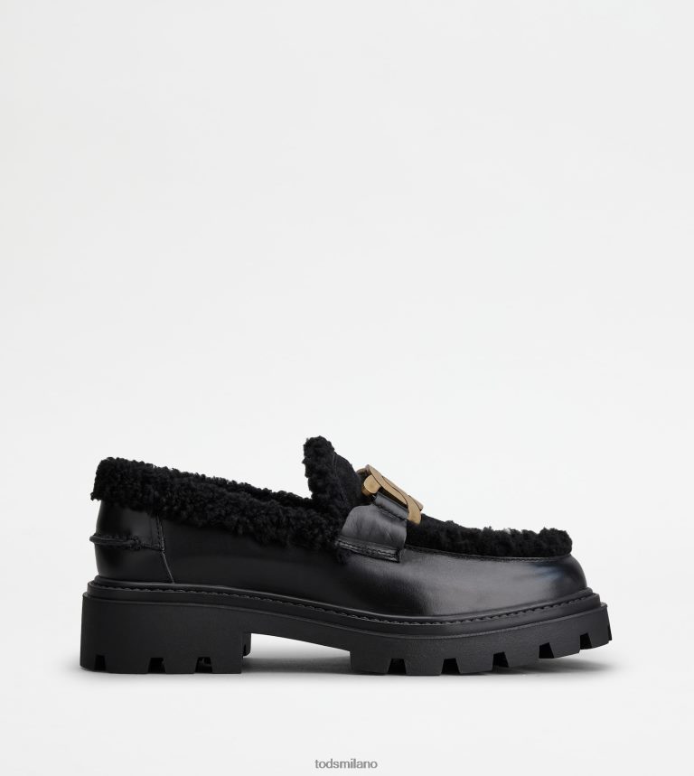 donnenero Tod's mocassini Kate in pelle e montone P66X8B36