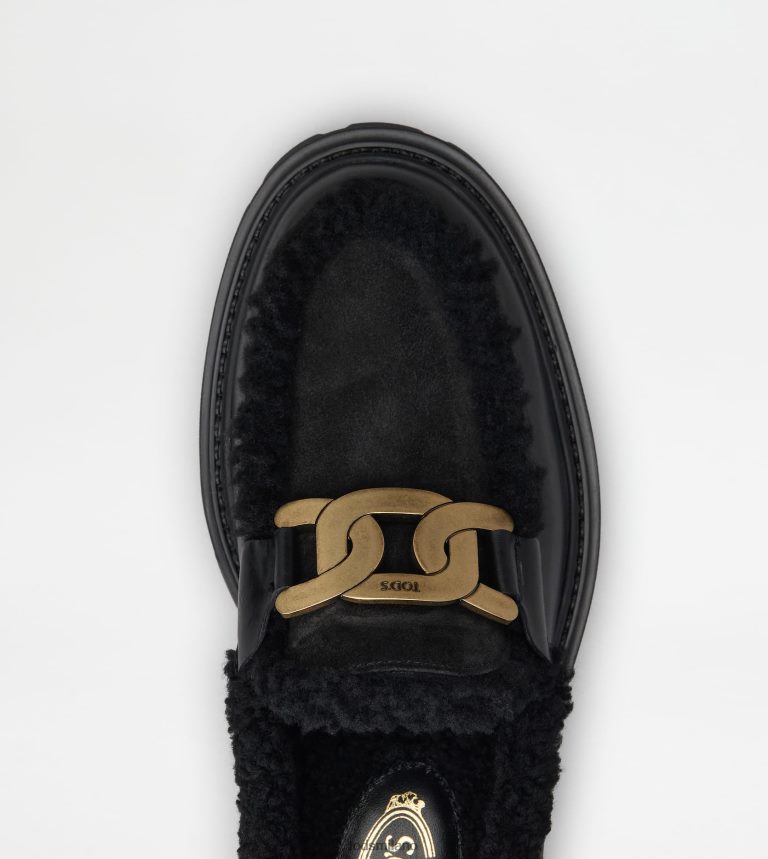 donnenero Tod's mocassini Kate in pelle e montone P66X8B36