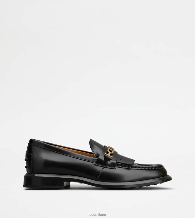 donnenero Tod's mocassini in pelle con frange P66X8B42