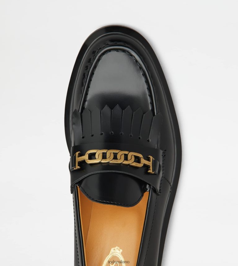 donnenero Tod's mocassini in pelle con frange P66X8B42