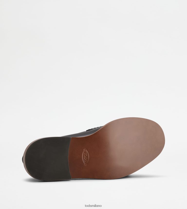 donnenero Tod's mocassino in pelle con guardolo intrecciato P66X8B34