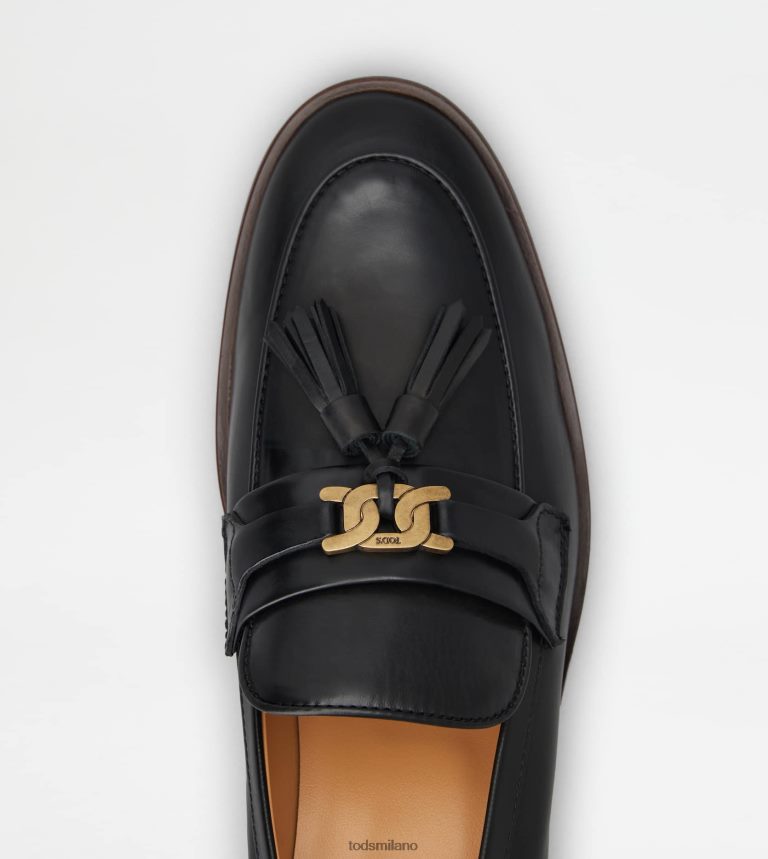 donnenero Tod's mocassino in pelle con nappine P66X8B14