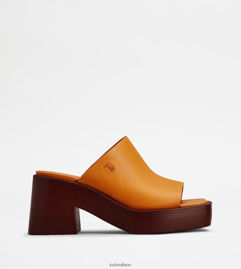 donnearancia Tod's sabot con plateau in pelle con tacco P66X8B223