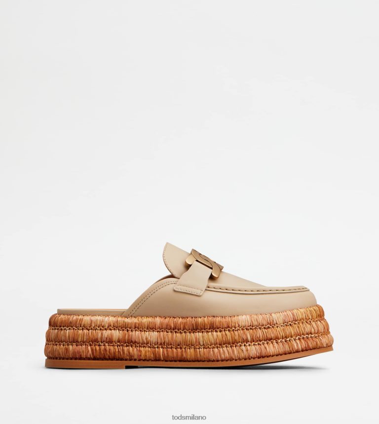 donnebeige Tod's Sabot con plateau Kate in pelle P66X8B226