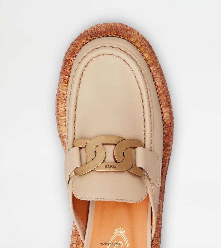 donnebeige Tod's Sabot con plateau Kate in pelle P66X8B226