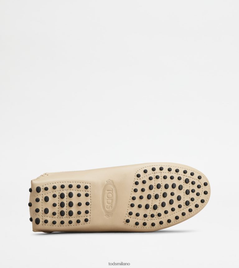 donnebeige Tod's sabot gommino in pelle P66X8B228