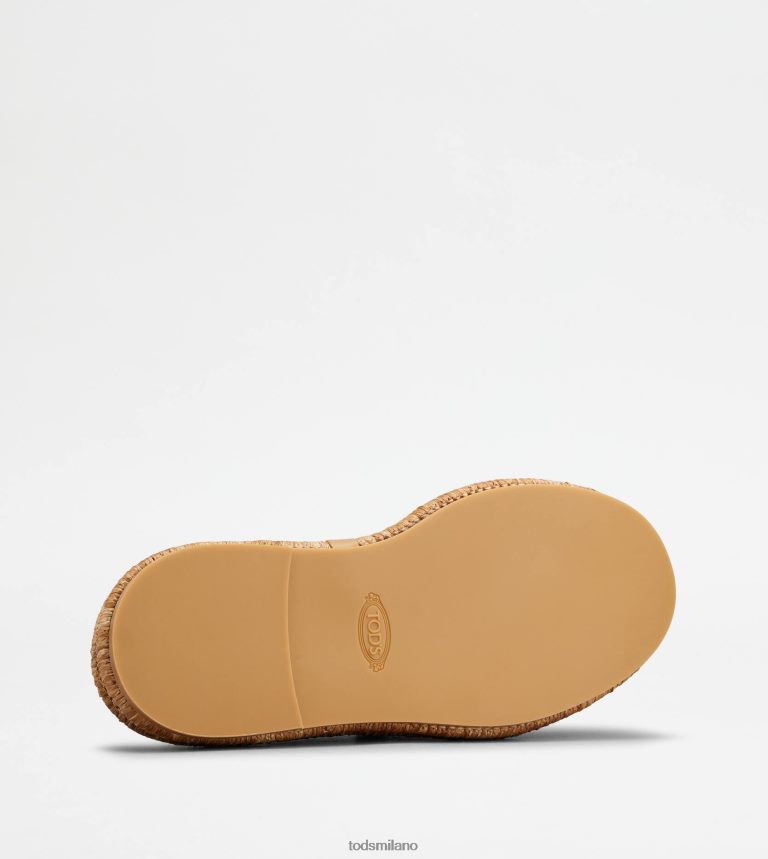 donnemarrone/beige Tod's sabot con plateau Kate in tessuto e pelle P66X8B235
