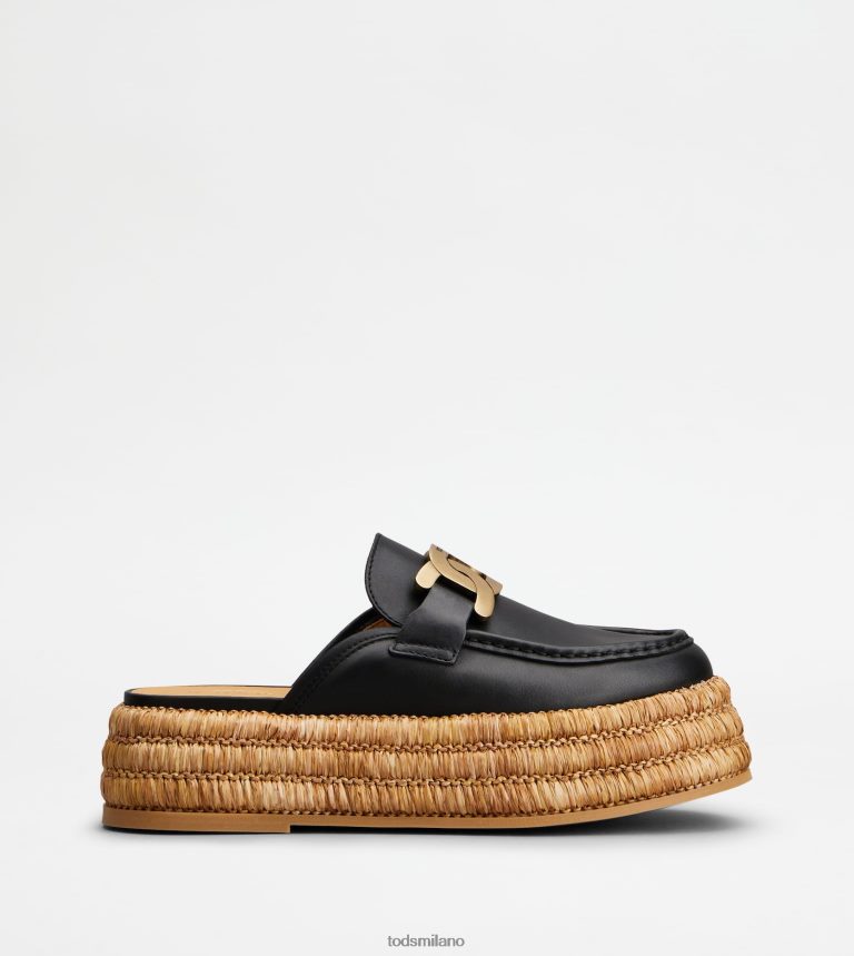 donnenero Tod's Sabot con plateau Kate in pelle P66X8B227